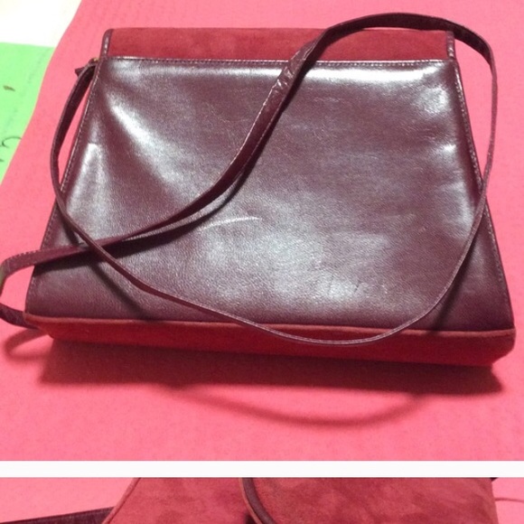 Vintage red suede purse- frenchy of California - Picture 2 of 4